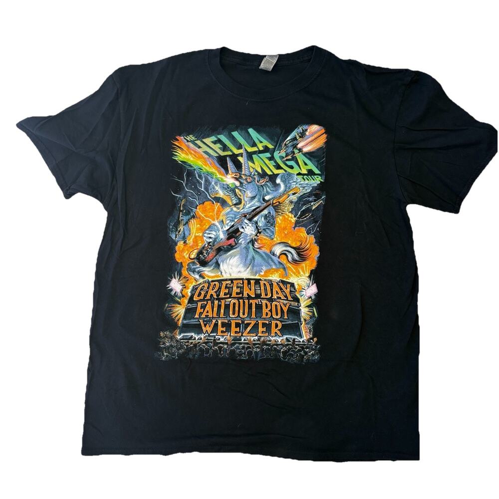 The Hella Mega Tour Shirt Mens XL Green Day Fall Out Boy Weezer 2021 Cotton